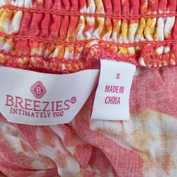 Breezies Lounge Dress Simple Breeze with Pockets Sz S Coral Rose A599565 - Picture 4 of 5